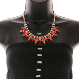 Mi Amore Necklace-Earring-Set Red/Gold-Tone