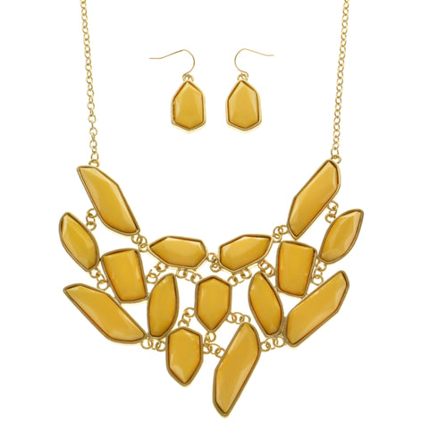 Mi Amore Necklace-Earring-Set Yellow/Gold-Tone