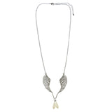 Mi Amore Wings Adjustable Statement-Necklace Silver-Tone