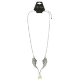 Mi Amore Wings Adjustable Statement-Necklace Silver-Tone
