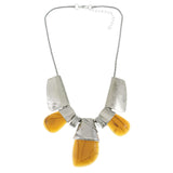 Mi Amore Adjustable Statement-Necklace Silver-Tone/Orange