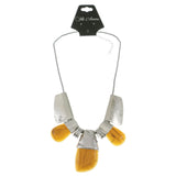 Mi Amore Adjustable Statement-Necklace Silver-Tone/Orange