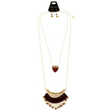 Mi Amore Necklace-Earring-Set Red/Gold-Tone