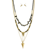 Mi Amore Necklace-Earring-Set Gold-Tone/Black