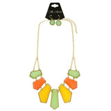Mi Amore Necklace-Earring-Set Multicolor/Gold-Tone