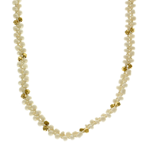 Mi Amore Fashion-Necklace White/Gold-Tone