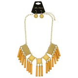 Mi Amore Necklace-Earring-Set Orange/Gold-Tone