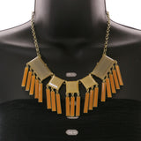 Mi Amore Necklace-Earring-Set Orange/Gold-Tone