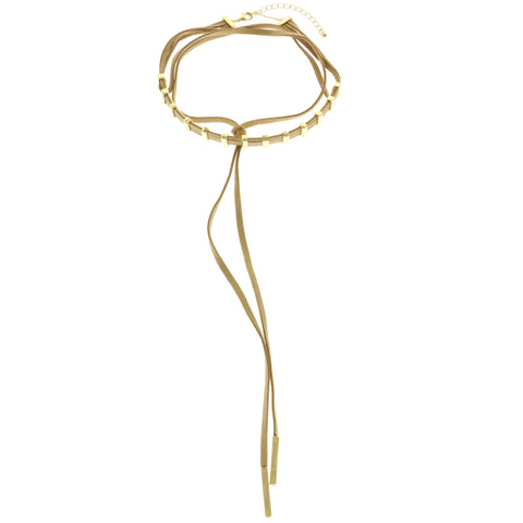 Mi Amore Choker-Necklace Tan/Gold-Tone