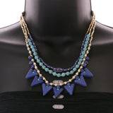 Mi Amore Necklace-Earring-Set Blue/Gold-Tone
