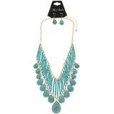 Mi Amore Necklace-Earring-Set Blue/Gold-Tone