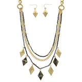 Mi Amore Necklace-Earring-Set Blue/Gold-Tone