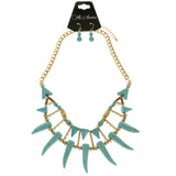 Mi Amore Necklace-Earring-Set Blue/Gold-Tone