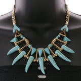 Mi Amore Necklace-Earring-Set Blue/Gold-Tone