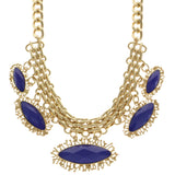 Mi Amore Statement-Necklace Blue/Gold-Tone