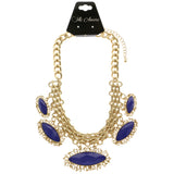 Mi Amore Statement-Necklace Blue/Gold-Tone