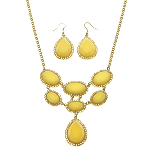 Mi Amore Necklace-Earring-Set Yellow/Gold-Tone