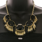 Mi Amore Necklace-Earring-Set Black/Gold-Tone