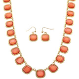 Mi Amore Necklace-Earring-Set Red/Gold-Tone