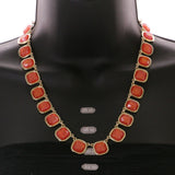 Mi Amore Necklace-Earring-Set Red/Gold-Tone