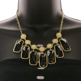 Mi Amore Necklace-Earring-Set Black/Gold-Tone