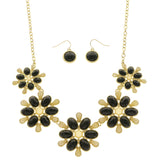 Mi Amore Necklace-Earring-Set Black/Gold-Tone