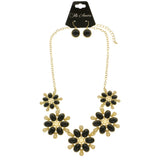 Mi Amore Necklace-Earring-Set Black/Gold-Tone