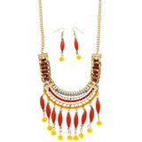 Mi Amore Necklace-Earring-Set Multicolor/Gold-Tone
