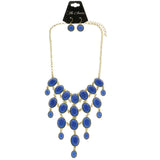 Mi Amore Necklace-Earring-Set Blue/Gold-Tone