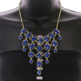 Mi Amore Necklace-Earring-Set Blue/Gold-Tone