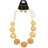 Mi Amore Necklace-Earring-Set Peach/Yellow