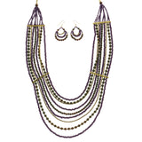 Mi Amore Necklace-Earring-Set Multicolor/Gold-Tone