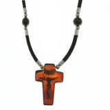 Mi Amore Cross Adjustable Pendant-Necklace Multicolor & Silver-Tone