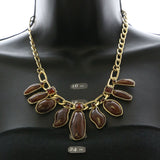 Mi Amore Necklace-Earring-Set Gold-Tone/Brown