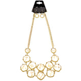 Mi Amore Necklace-Earring-Set Gold-Tone/White