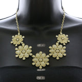 Mi Amore Necklace-Earring-Set Gold-Tone/White