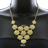 Mi Amore Necklace-Earring-Set Gold-Tone/White