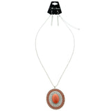 Mi Amore Necklace-Earring-Set Silver-Tone/Orange