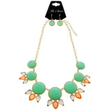 Mi Amore Necklace-Earring-Set Gold-Tone/Green