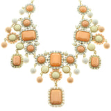 Mi Amore Necklace-Earring-Set Gold-Tone/Pink