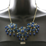 Mi Amore Necklace-Earring-Set Gold-Tone/Blue