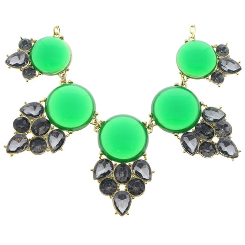 Mi Amore Necklace-Earring-Set Gold-Tone/Green