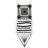 Mi Amore Necklace-Earring-Set Silver-Tone/Black