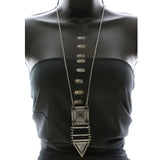 Mi Amore Necklace-Earring-Set Silver-Tone/Black