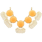 Mi Amore Necklace-Earring-Set Gold-Tone/Peach