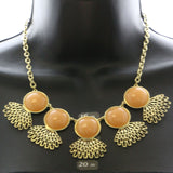 Mi Amore Necklace-Earring-Set Gold-Tone/Peach