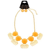 Mi Amore Necklace-Earring-Set Gold-Tone/Peach
