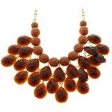 Mi Amore Necklace-Earring-Set Gold-Tone/Brown