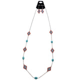 Mi Amore Necklace-Earring-Set Silver-Tone/Multicolor