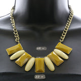 Mi Amore Necklace-Earring-Set Gold-Tone/White